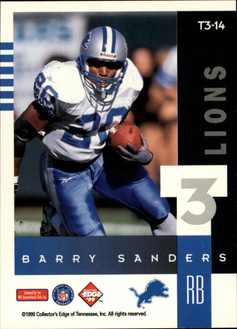 1999 Collector's Edge Supreme T3 #T14 Barry Sanders back image