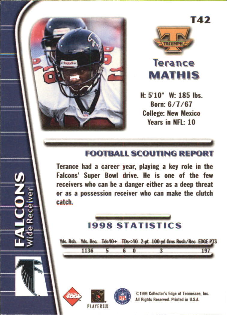 1999 Collector's Edge Triumph #42 Terance Mathis back image