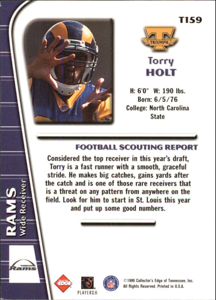 1999 Collector's Edge Triumph #159 Torry Holt RC back image
