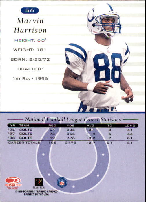 1999 Donruss #56 Marvin Harrison back image
