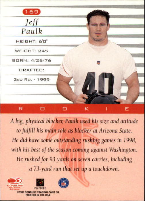 1999 Donruss #169 Jeff Paulk RC back image