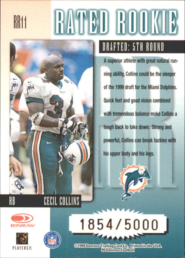 1999 Donruss Rated Rookies #RR11 Cecil Collins back image