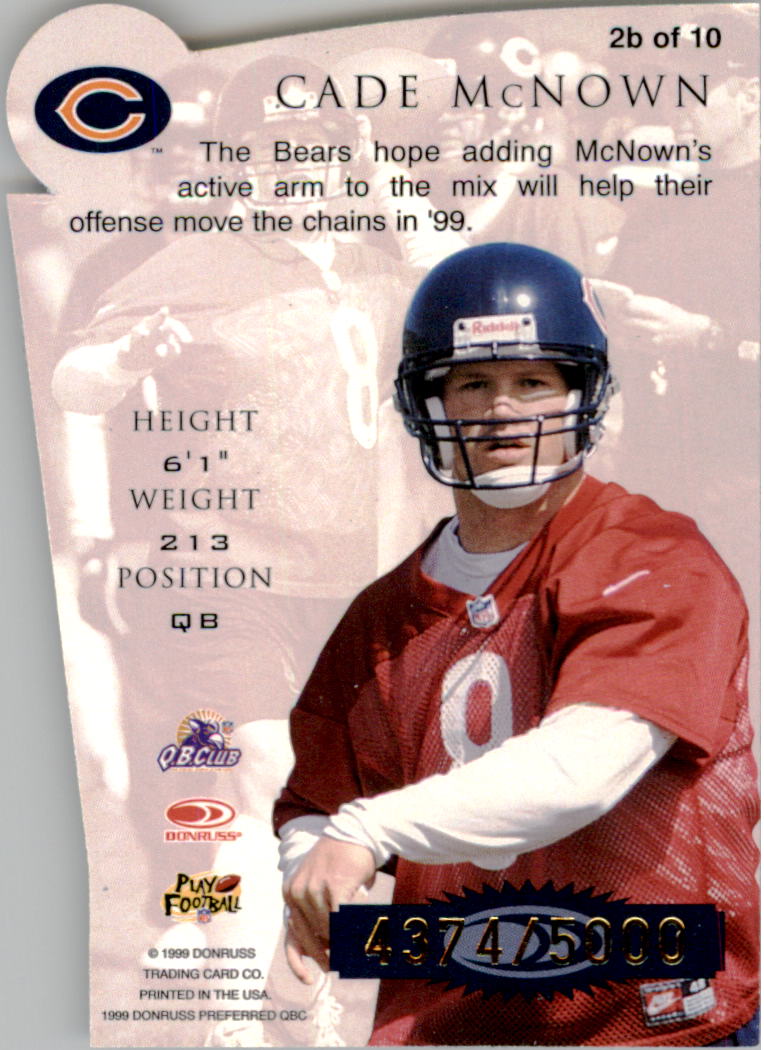 1999 Donruss Preferred QBC Chain Reaction #2B Cade McNown