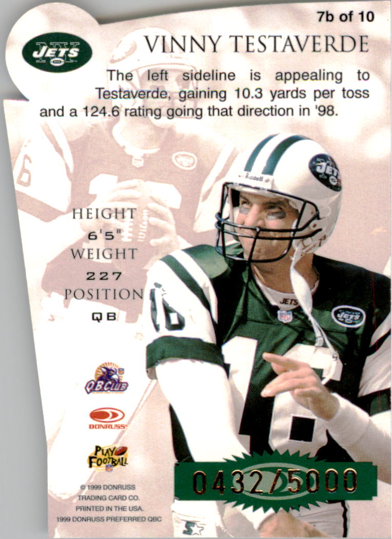 1999 Donruss Preferred QBC Chain Reaction #7B Vinny Testaverde