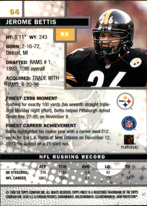 Jerome Bettis cards (1994-2023) Rams Steelers - You Choose