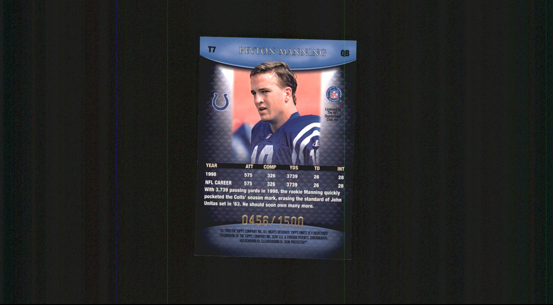 1999 Finest Team Finest #T7 Peyton Manning back image