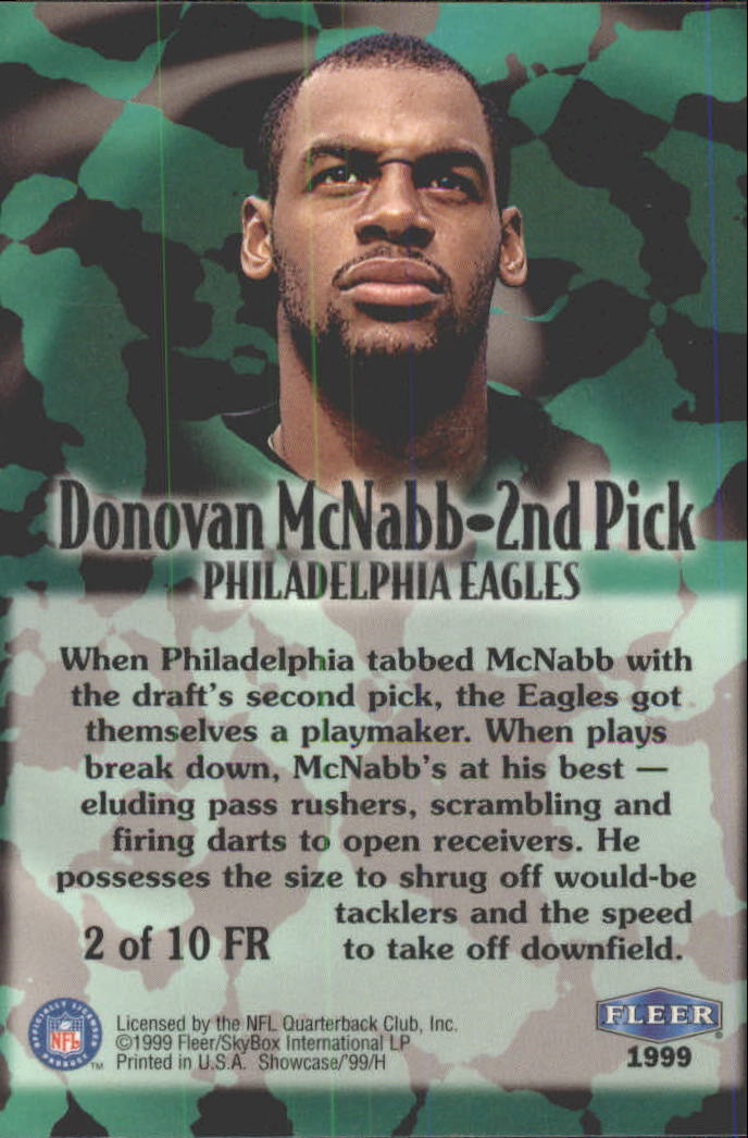 1999 Flair Showcase First Rounders #2FR Donovan McNabb back image