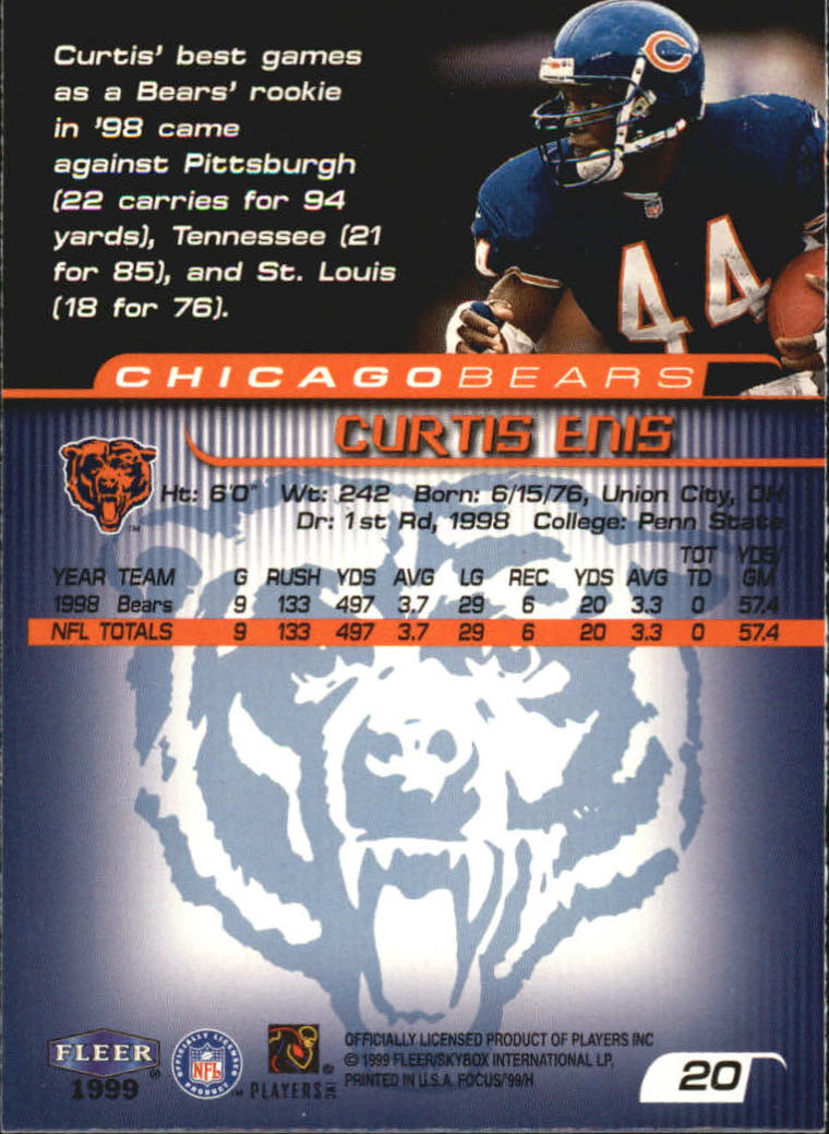 1999 Fleer Focus #20 Curtis Enis back image