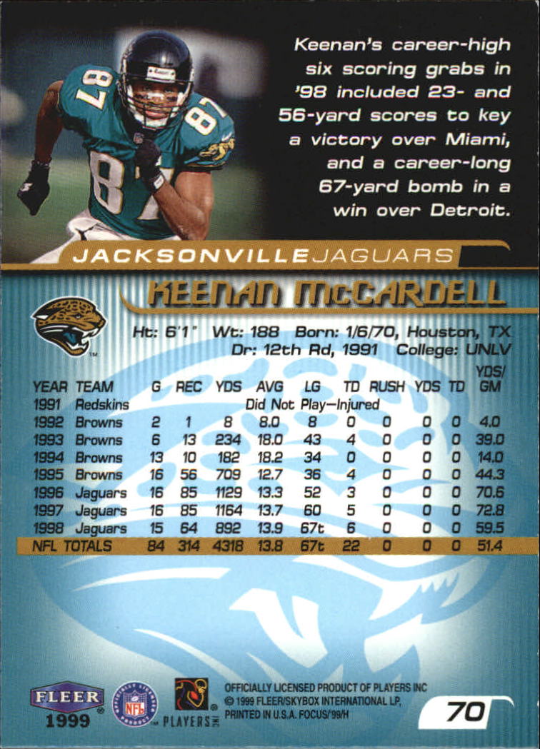 1999 Focus (Fleer) Football "Main Set" Base Cards - Picture 109 of 185