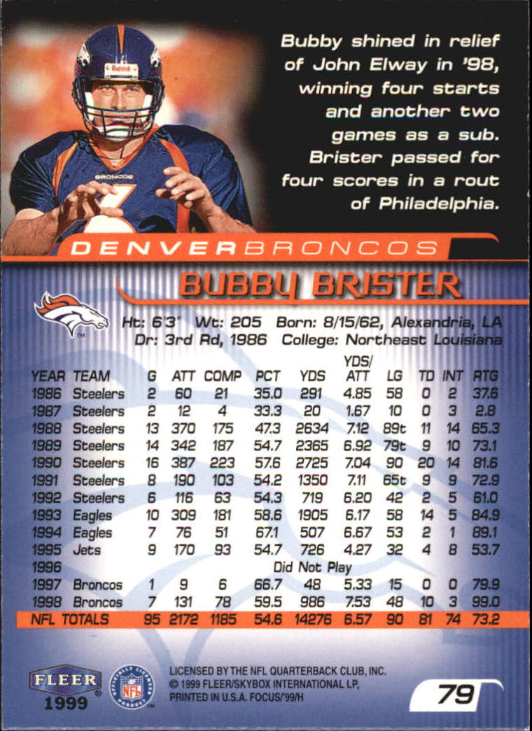 1999 Focus (Fleer) Football "Main Set" Base Cards - Picture 121 of 185