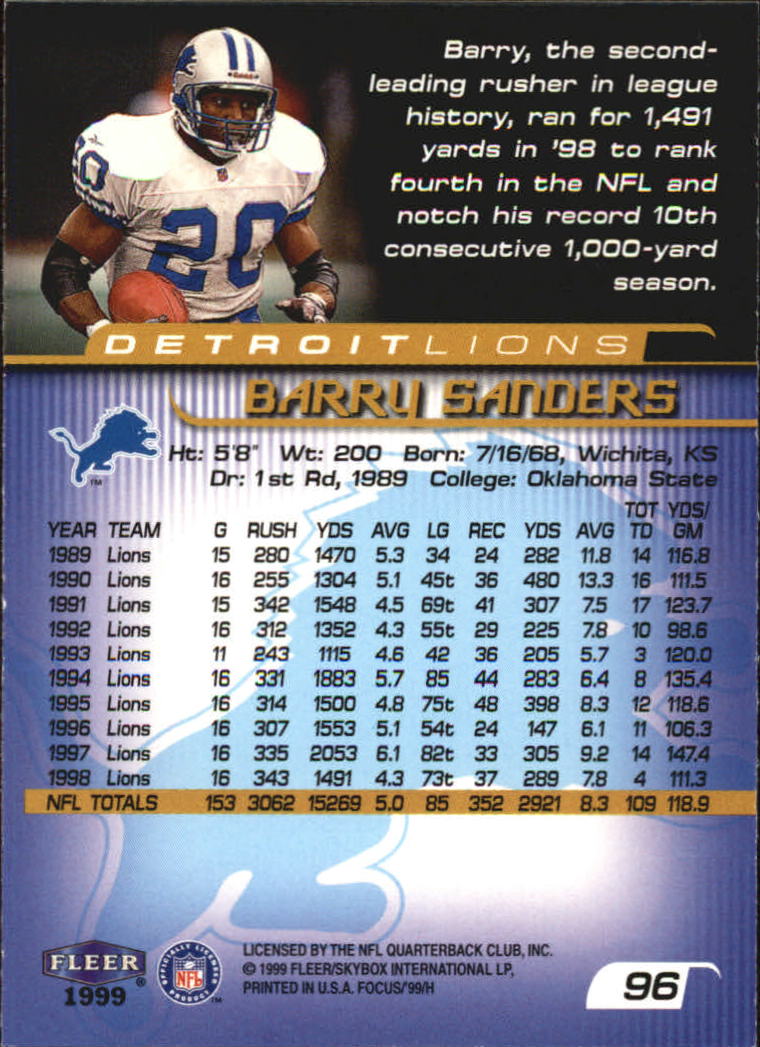 1997 Pro Line III DC - #68 Barry Sanders