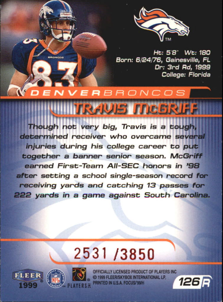1999 Focus (Fleer) Football "Main Set" Base Cards - Picture 175 of 185