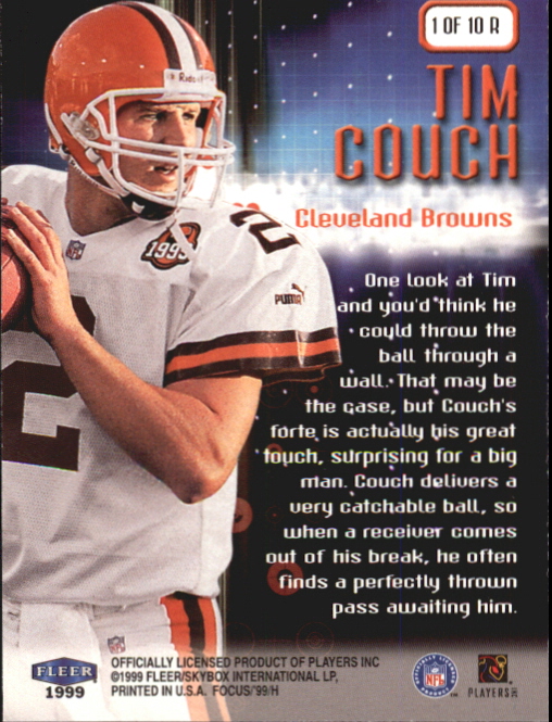 1999 Fleer Focus Reflexions #1R Tim Couch back image