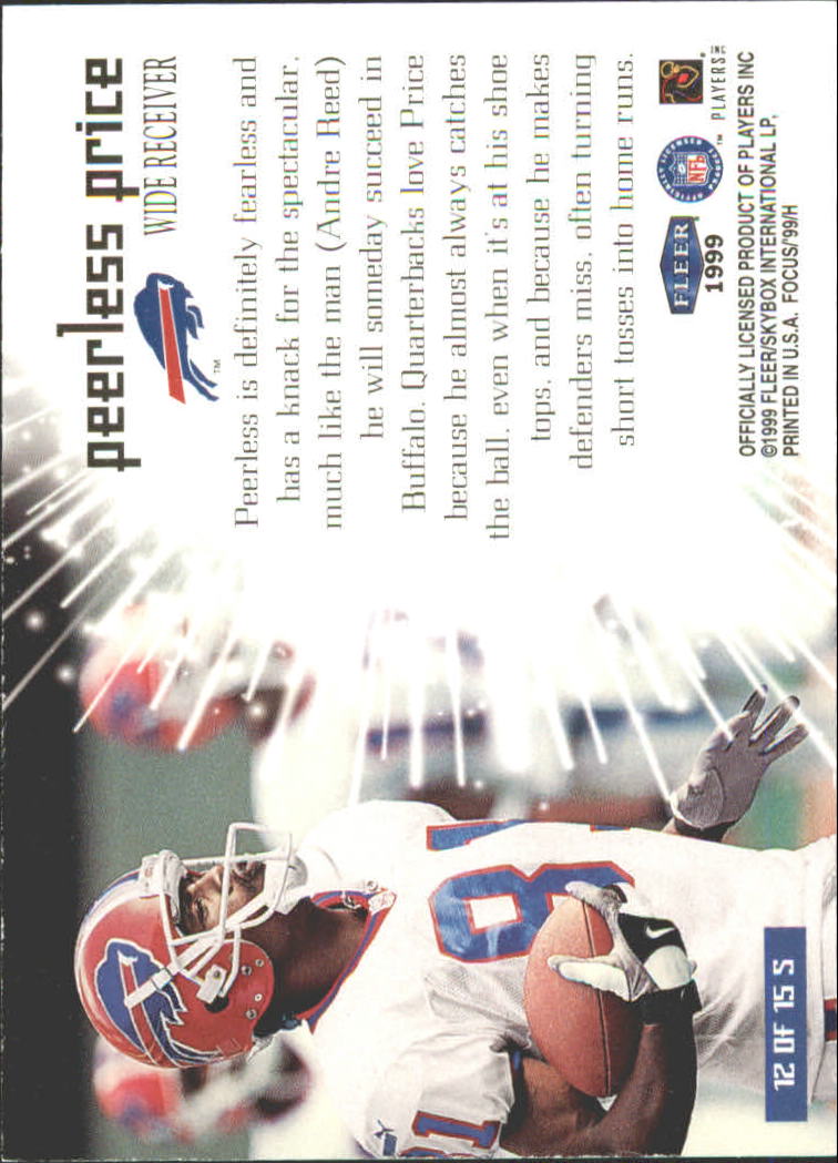 1999 Fleer Focus Sparklers #12S Peerless Price back image