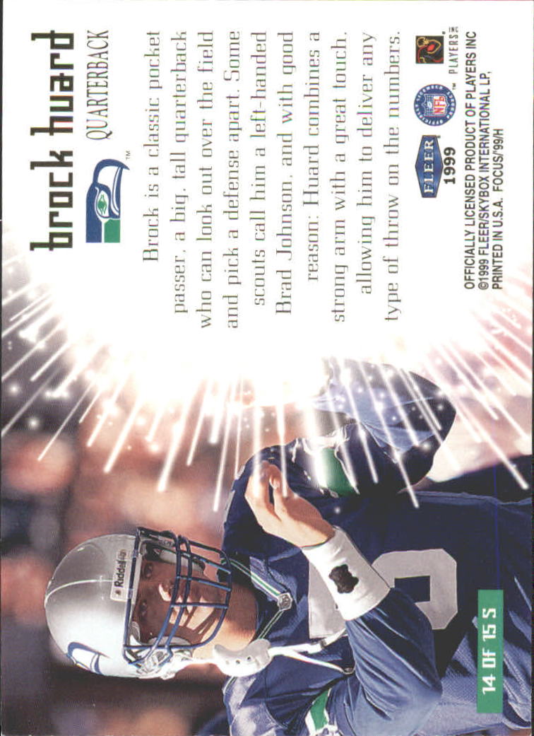 1999 Fleer Focus Sparklers #14S Brock Huard back image