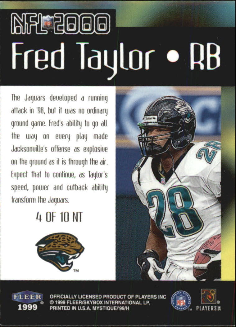 1999 Fleer Mystique NFL 2000 #4N Fred Taylor back image