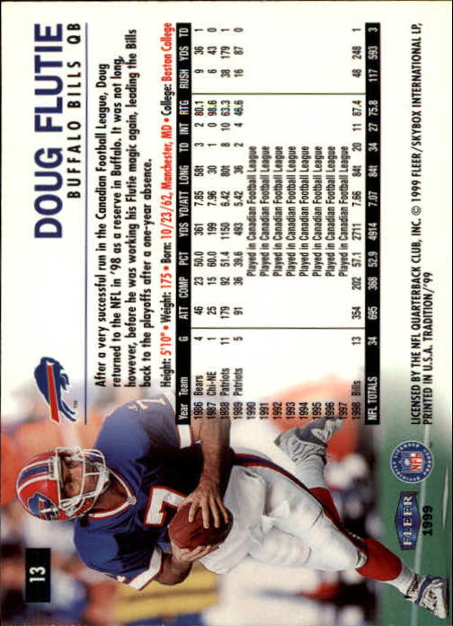 B2536- 1999 Fleer Tradition Football Card #s 1-203 -You Pick- 15+ FREE US SHIP - Picture 13 of 383