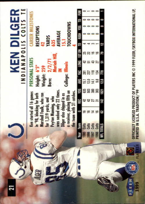 B2536- 1999 Fleer Tradition Football Card #s 1-203 -You Pick- 15+ FREE US SHIP - Picture 29 of 383