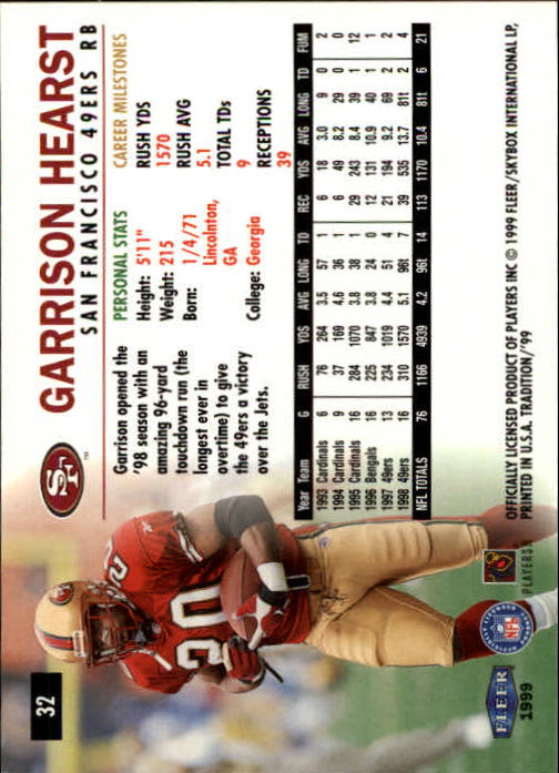 B2536- 1999 Fleer Tradition Football Card #s 1-203 -You Pick- 15+ FREE US SHIP - Picture 47 of 383