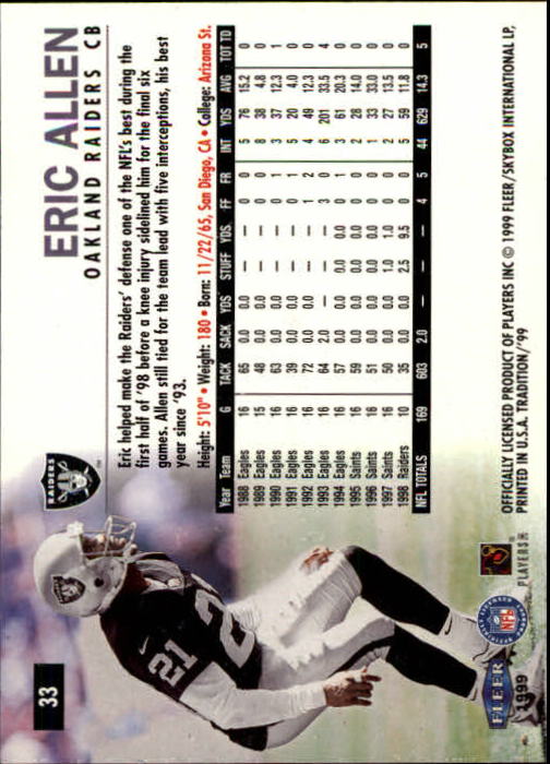 B2536- 1999 Fleer Tradition Football Card #s 1-203 -You Pick- 15+ FREE US SHIP - Picture 49 of 383