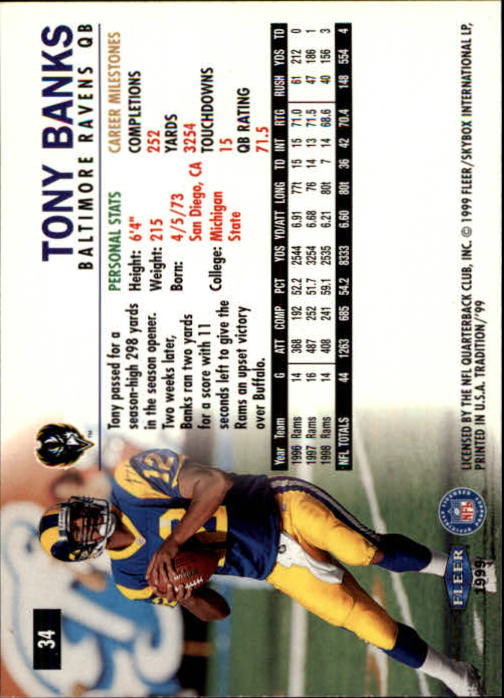 B2536- 1999 Fleer Tradition Football Card #s 1-203 -You Pick- 15+ FREE US SHIP - Picture 51 of 383
