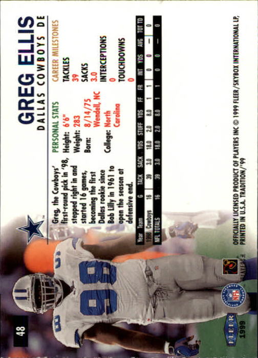 B2536- 1999 Fleer Tradition Football Card #s 1-203 -You Pick- 15+ FREE US SHIP - Picture 79 of 383