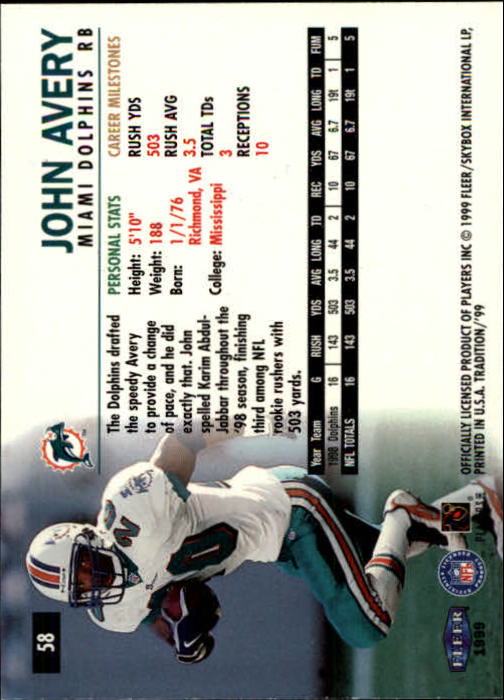 B2536- 1999 Fleer Tradition Football Card #s 1-203 -You Pick- 15+ FREE US SHIP - Picture 99 of 383