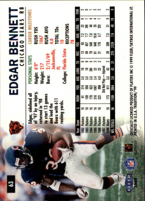 B2536- 1999 Fleer Tradition Football Card #s 1-203 -You Pick- 15+ FREE US SHIP - Picture 109 of 383