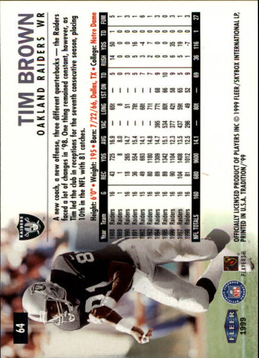 B2536- 1999 Fleer Tradition Football Card #s 1-203 -You Pick- 15+ FREE US SHIP - Picture 111 of 383