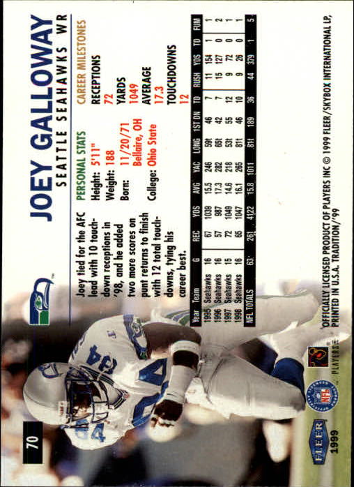 B2536- 1999 Fleer Tradition Football Card #s 1-203 -You Pick- 15+ FREE US SHIP - Picture 123 of 383
