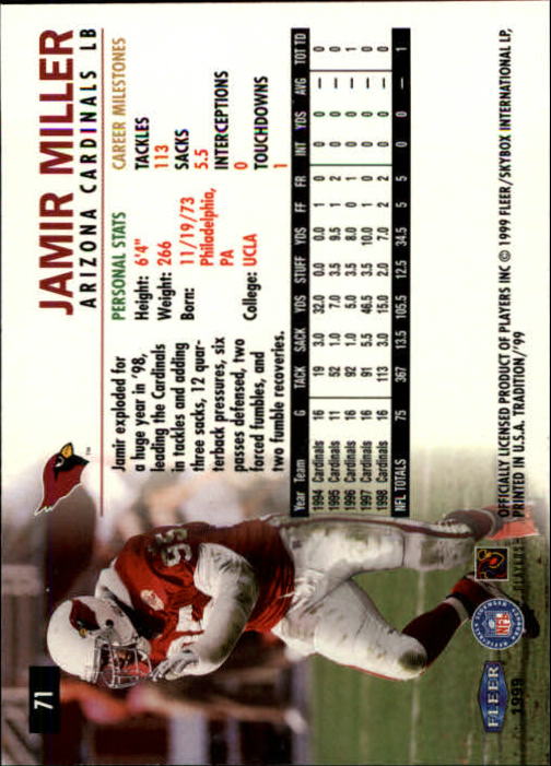 B2536- 1999 Fleer Tradition Football Card #s 1-203 -You Pick- 15+ FREE US SHIP - Picture 125 of 383