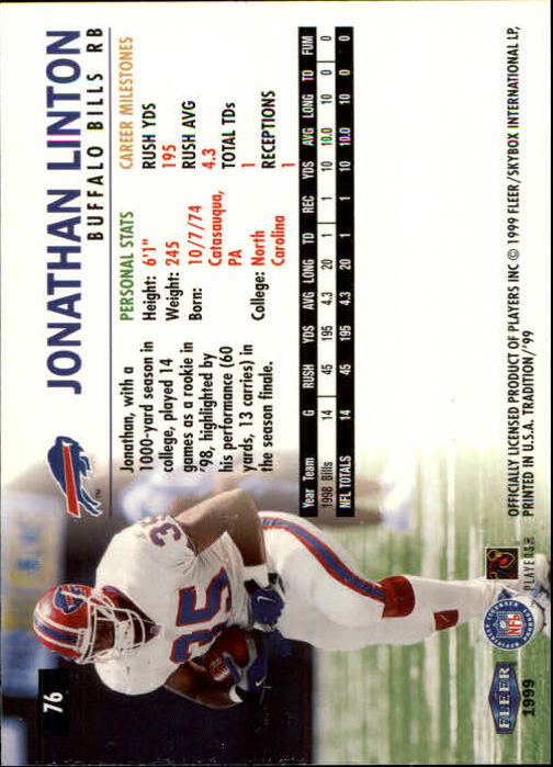 B2536- 1999 Fleer Tradition Football Card #s 1-203 -You Pick- 15+ FREE US SHIP - Picture 135 of 383