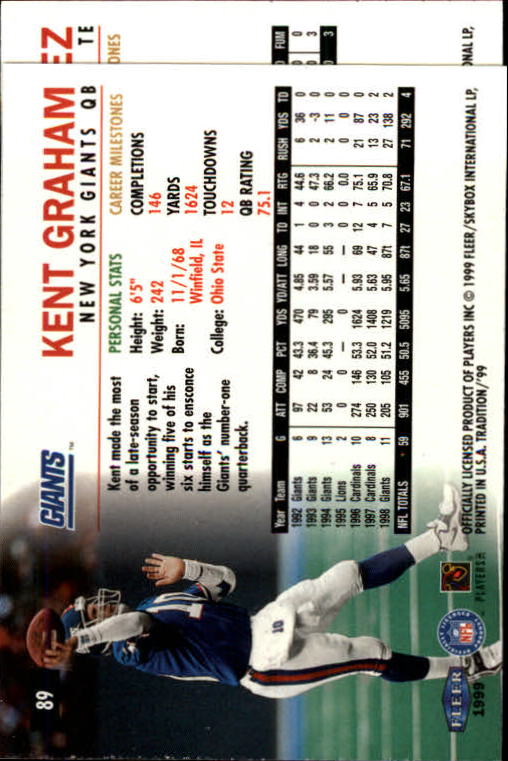 B2536- 1999 Fleer Tradition Football Card #s 1-203 -You Pick- 15+ FREE US SHIP - Picture 161 of 383