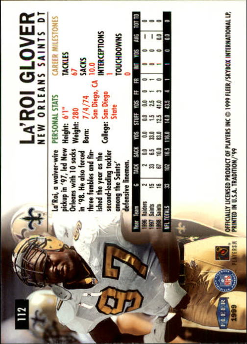 B2536- 1999 Fleer Tradition Football Card #s 1-203 -You Pick- 15+ FREE US SHIP - Picture 207 of 383