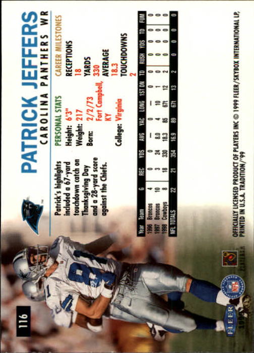 B2536- 1999 Fleer Tradition Football Card #s 1-203 -You Pick- 15+ FREE US SHIP - Picture 215 of 383