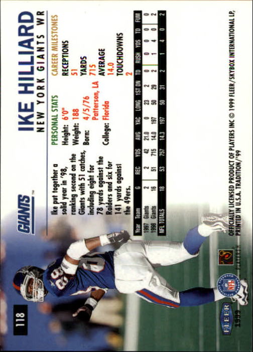 B2536- 1999 Fleer Tradition Football Card #s 1-203 -You Pick- 15+ FREE US SHIP - Picture 219 of 383