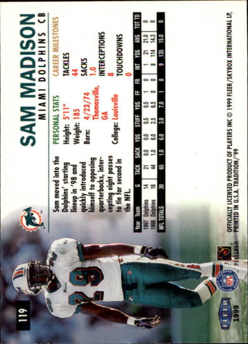 B2536- 1999 Fleer Tradition Football Card #s 1-203 -You Pick- 15+ FREE US SHIP - Picture 221 of 383