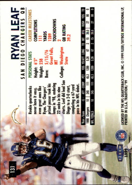 B2536- 1999 Fleer Tradition Football Card #s 1-203 -You Pick- 15+ FREE US SHIP - Picture 245 of 383