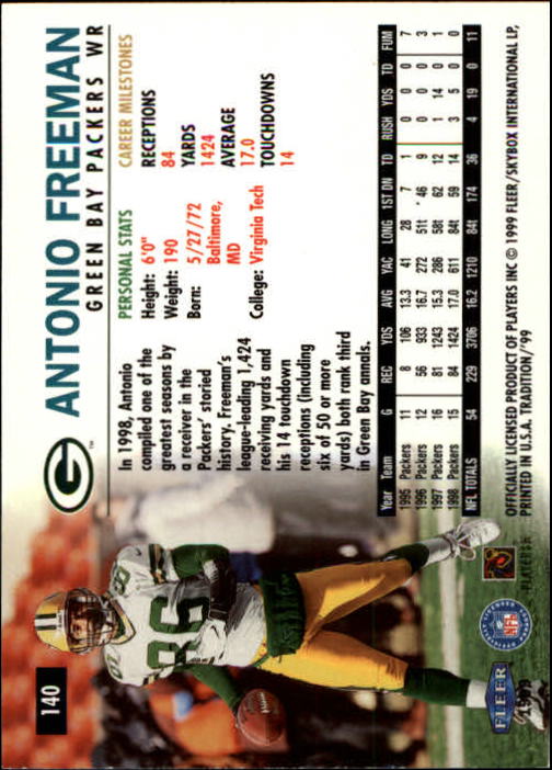 B2536- 1999 Fleer Tradition Football Card #s 1-203 -You Pick- 15+ FREE US SHIP - Picture 263 of 383