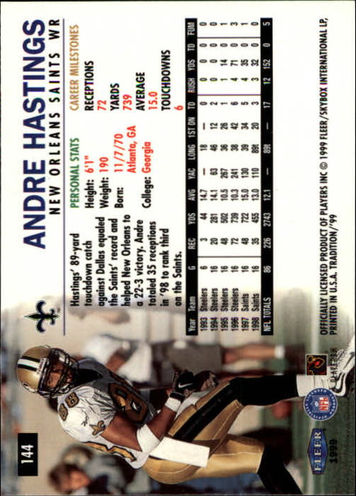 B2536- 1999 Fleer Tradition Football Card #s 1-203 -You Pick- 15+ FREE US SHIP - Picture 271 of 383