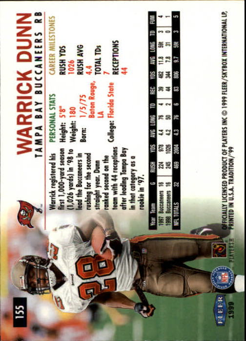 B2536- 1999 Fleer Tradition Football Card #s 1-203 -You Pick- 15+ FREE US SHIP - Picture 291 of 383