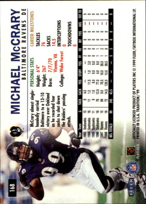 B2536- 1999 Fleer Tradition Football Card #s 1-203 -You Pick- 15+ FREE US SHIP - Picture 315 of 383