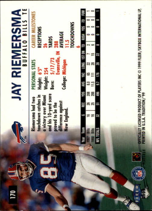 B2536- 1999 Fleer Tradition Football Card #s 1-203 -You Pick- 15+ FREE US SHIP - Picture 319 of 383
