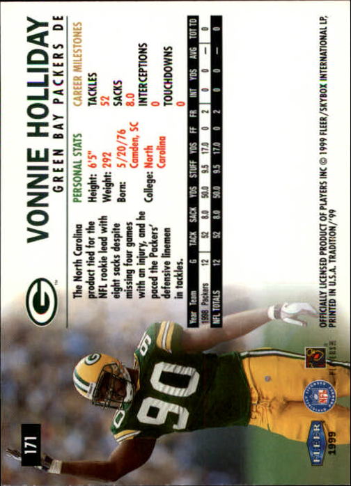 1999 Fleer Tradition #171 Vonnie Holliday back image