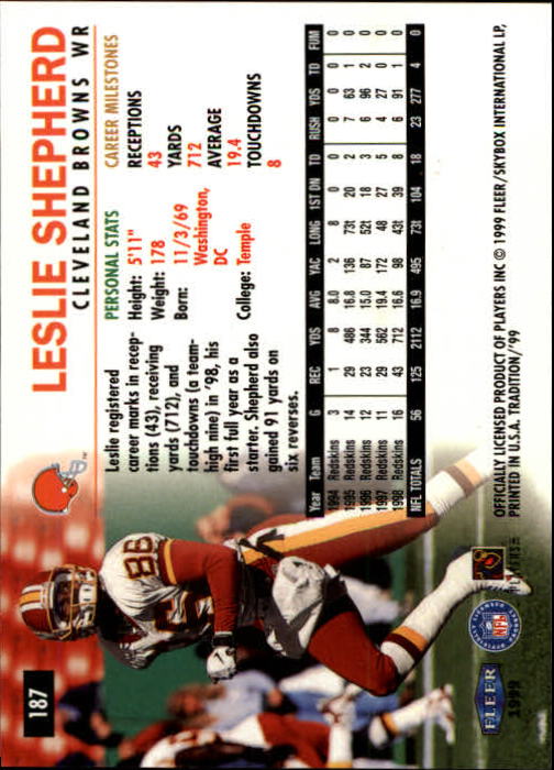 B2536- 1999 Fleer Tradition Football Card #s 1-203 -You Pick- 15+ FREE US SHIP - Picture 351 of 383