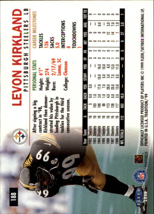 B2536- 1999 Fleer Tradition Football Card #s 1-203 -You Pick- 15+ FREE US SHIP - Picture 353 of 383