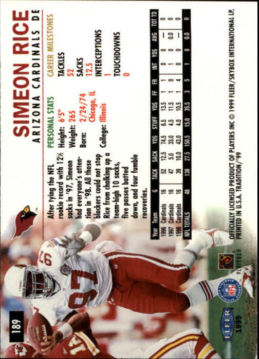 B2536- 1999 Fleer Tradition Football Card #s 1-203 -You Pick- 15+ FREE US SHIP - Picture 355 of 383