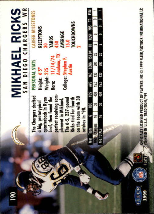 B2536- 1999 Fleer Tradition Football Card #s 1-203 -You Pick- 15+ FREE US SHIP - Picture 357 of 383