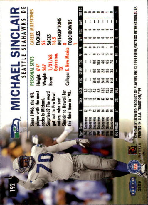 B2536- 1999 Fleer Tradition Football Card #s 1-203 -You Pick- 15+ FREE US SHIP - Picture 361 of 383