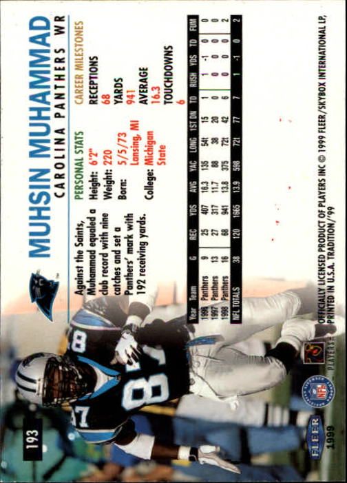 B2536- 1999 Fleer Tradition Football Card #s 1-203 -You Pick- 15+ FREE US SHIP - Picture 363 of 383